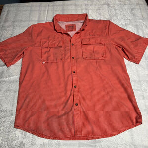 Men's Cabela's Gingham Casual Button Down Shirt L #108